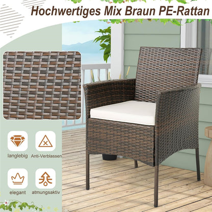 Tuinstoelen – Tuinmeubels – Balkonstoelen – Verstelbare Stoelen – Met Kussen – PE Rattan – Metalen Frame – Ergonomisch Design