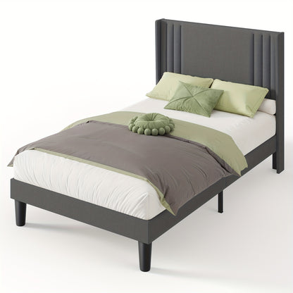 Bedframe – Ledikant – Slaapbank – Bedombouw – Slaapmeubel – Beige Soft-Pack Bekleding – 120x200 cm – Stille Strips – 20 cm Opbergruimte Onder Bed