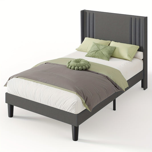 Bedframe – Ledikant – Slaapbank – Bedombouw – Slaapmeubel – Beige Soft-Pack Bekleding – 120x200 cm – Stille Strips – 20 cm Opbergruimte Onder Bed