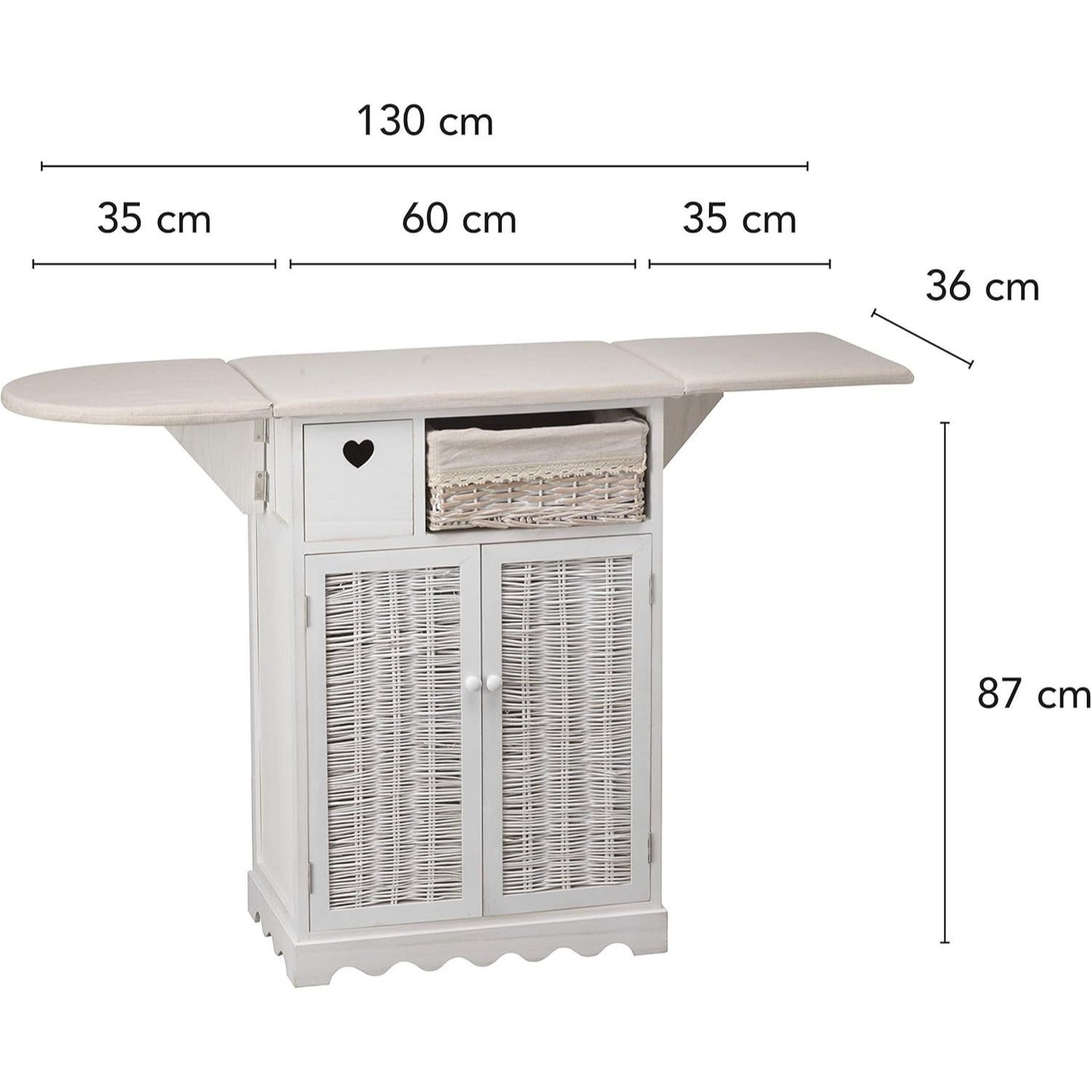 Strijkplank – Strijktafel – Strijkoppervlak – Mouwplank – Inklapbaar – Verstelbare Zijflappen – Houten Materiaal – Compleet Gemonteerd