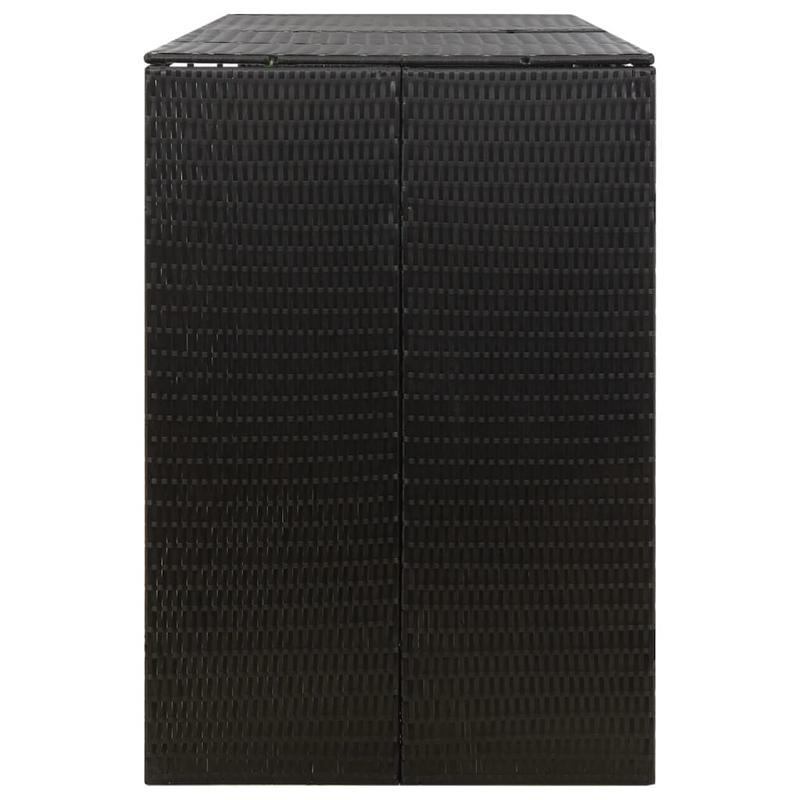 Afvalbak Buiten – Vuilnisbak Tuin – Afvalcontainer Recycling – Prullenbak Buiten – Grote Afvalbak 3 Compartimenten – Weerbestendig PE-Rattan – Afmeting 207x80x117 cm