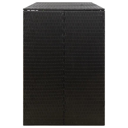Afvalbak Buiten – Vuilnisbak Tuin – Afvalcontainer Recycling – Prullenbak Buiten – Grote Afvalbak 3 Compartimenten – Weerbestendig PE-Rattan – Afmeting 207x80x117 cm