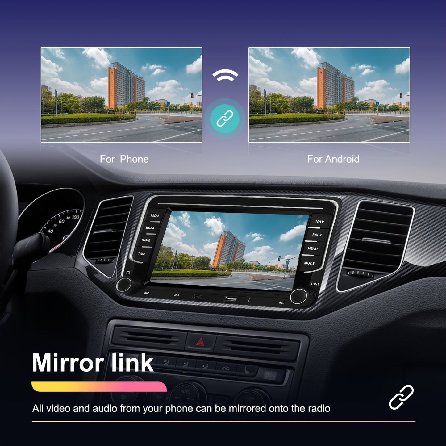 Autoradio – Car Multimedia Systeem – Double Din Stereo – Touchscreen Radio – GPS Navigatie – 7 Inch HD Scherm – AHD Achteruitrijcamera met Microfoon