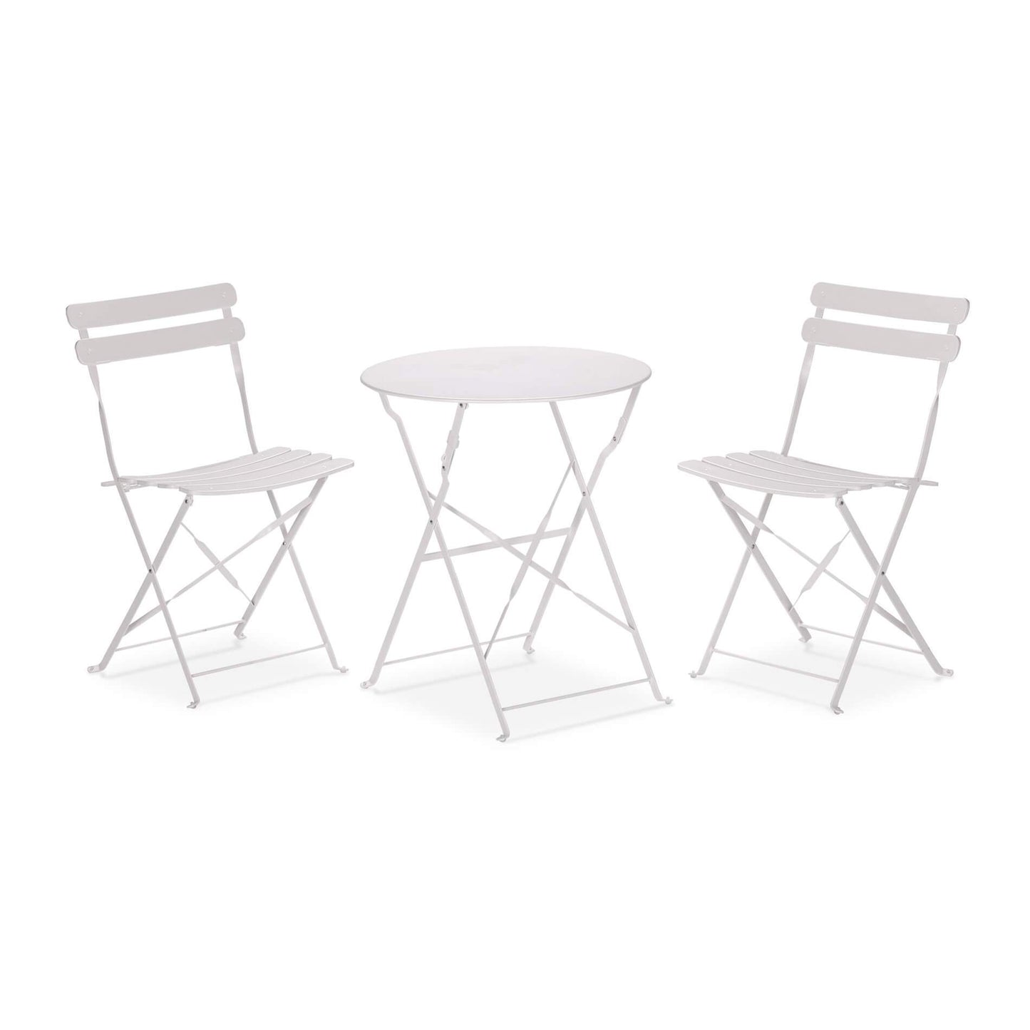 Rebecca Mobile Table And 2 Chairs, Folding Bistro Set, Red Blue Green White Black, Steel, Space-Saving, Suitable for Garden Balcony - Measures Hxlxp: 71 X 60 X 60 Cm