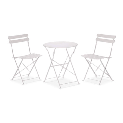 Rebecca Mobile Table And 2 Chairs, Folding Bistro Set, Red Blue Green White Black, Steel, Space-Saving, Suitable for Garden Balcony - Measures Hxlxp: 71 X 60 X 60 Cm