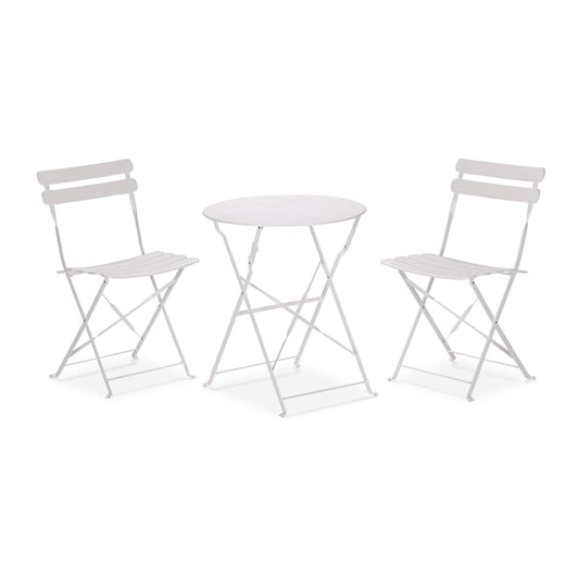 Bistroset – Tuinset – Balkonset – Klapset – Zitgroep – Gepoedercoat Staal – Inklapbaar & Ruimtebesparend 71x60x60 cm – Max. 120 kg Draagkracht
