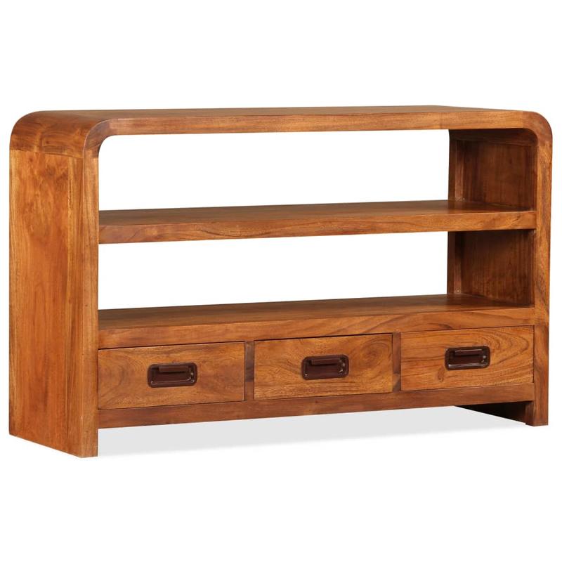 Tv Dressoir – Tv Meubel – Opbergkast – Dressoir – Kast – Massief Acaciahout – 90x30x55 cm – Wandmontage – Rustiek Design