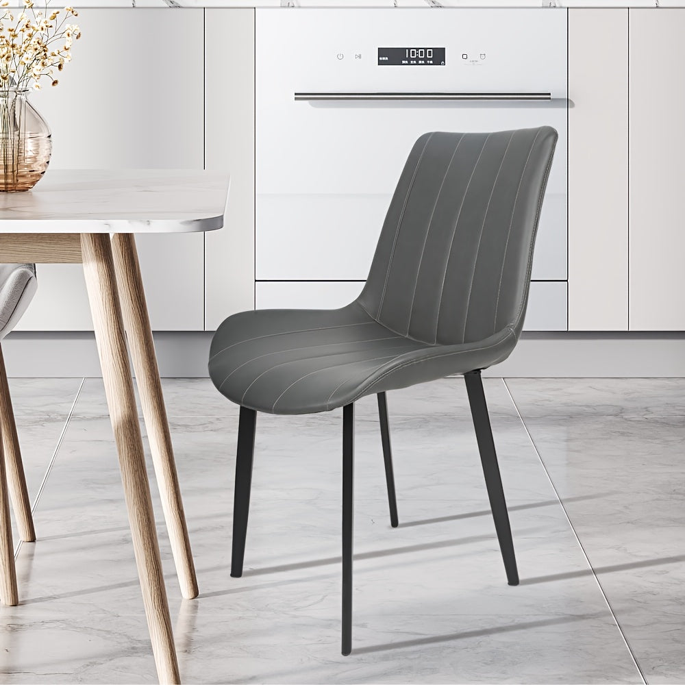 Eetkamerstoelen – Stoelen – Kuipstoelen – Dining Chairs – Keukenstoelen – Grijs – Ergonomisch Comfort – Metaal Met Poedercoating