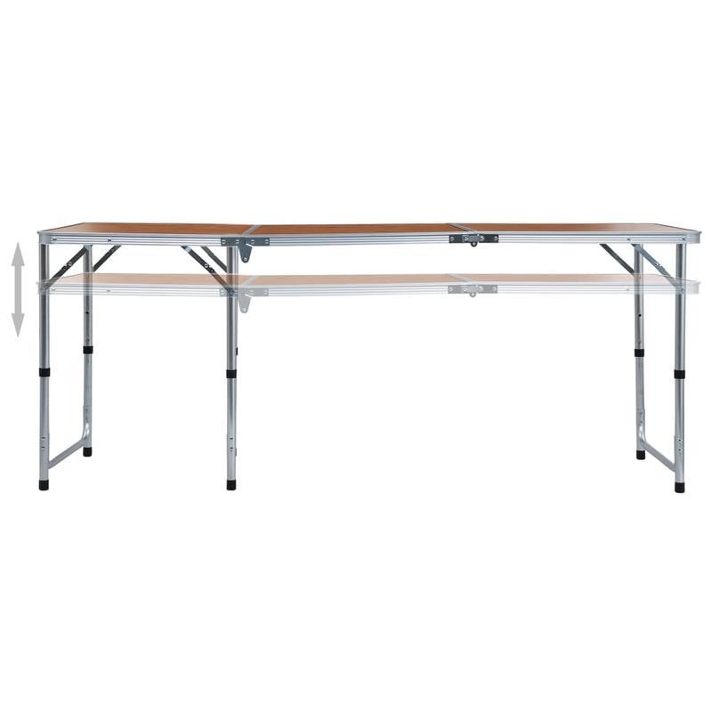 Opvouwbare Campingtafel – Kampeertafel – Picknicktafel – Tuinmeubel – Outdoor Tafel – Aluminium Frame – Houten Tafelblad – Compact Opvouwbaar