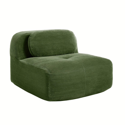 Fauteuil – Zitzak – Relaxstoel – Lounge Chair – Groene Bekleding – Compact Armlos Ontwerp – Comfortabele Kussens