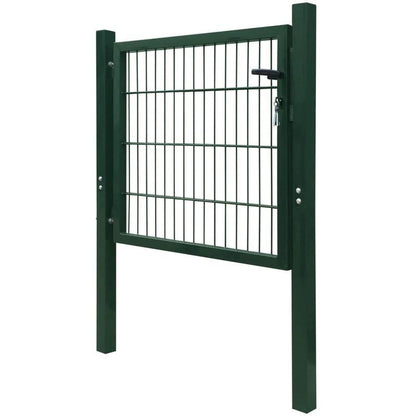 Metalen Tuinpoort – Tuinafscheiding – Tuinhek – Erfafscheiding – Buitenhek – Groen – Weerbestendig Metaal – 105x150 cm – Eenvoudig Ophangsysteem