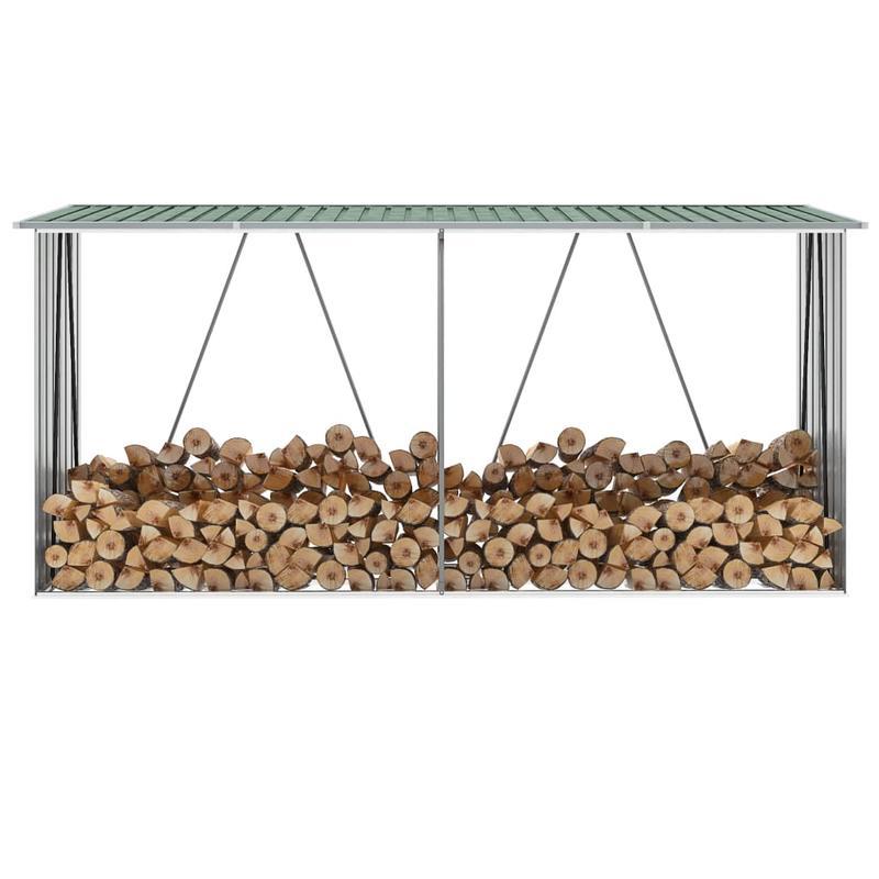 Houtopslag – Brandhoutrek – Houtberging – Haardhoutrek – Houtrek – Gegalvaniseerd Staal – Groot 330x84x152 cm – Weerbestendig Met Verhoogde Vloer