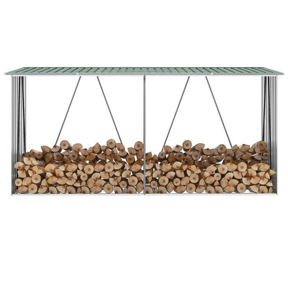 Houtopslag – Brandhoutrek – Houtberging – Haardhoutrek – Houtrek – Gegalvaniseerd Staal – Groot 330x84x152 cm – Weerbestendig Met Verhoogde Vloer