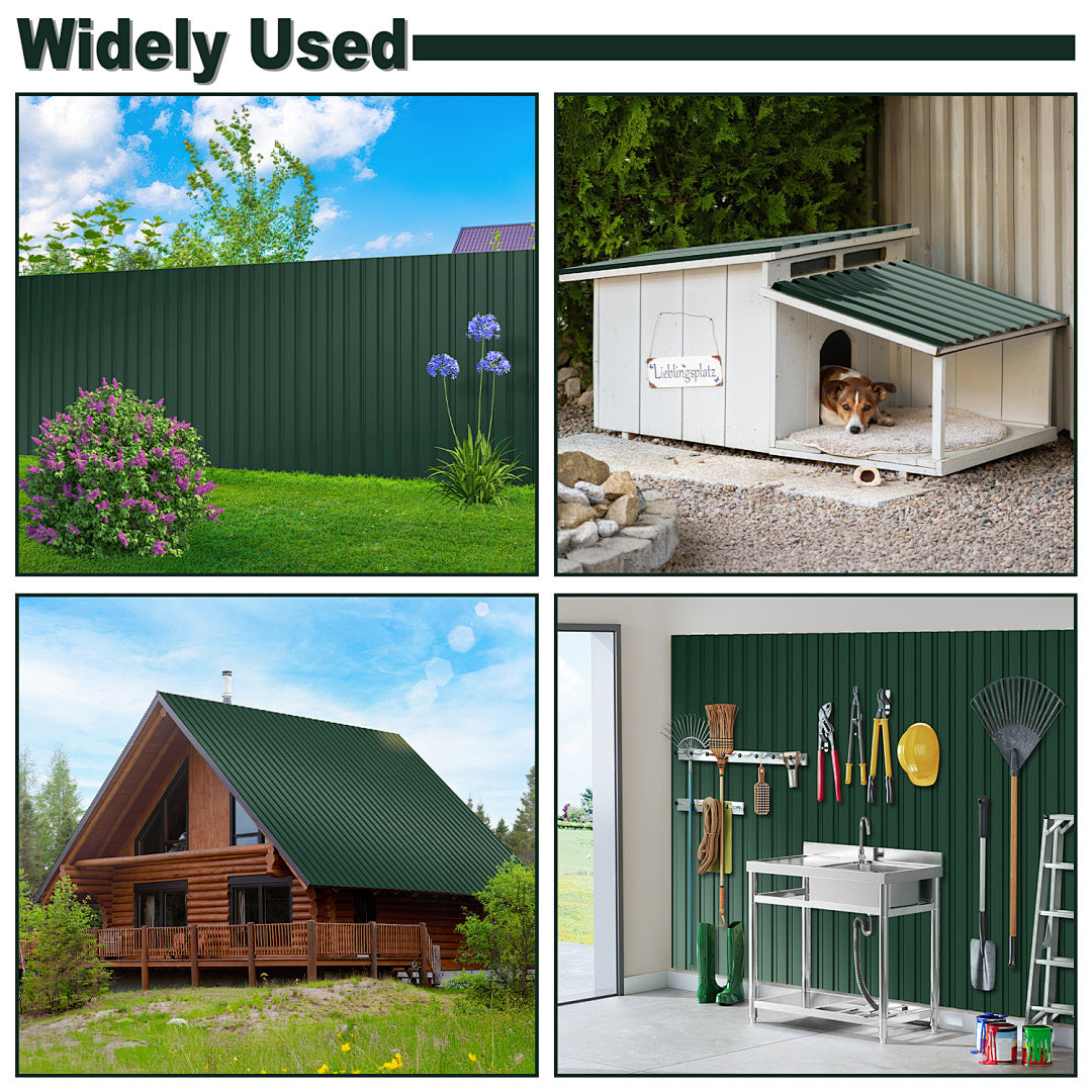 36-Piece Roof Panels, Trapezoidal Metal Sheets, 115 x 45 cm Each, 18 m² Roofing Sheets for Garden Sheds, Removable Tool Sheds, Temporary Roofing