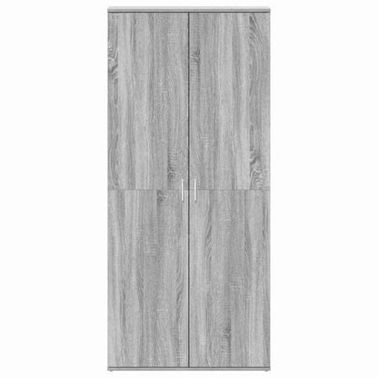 Schoenenkast – Schoenopberger – Schoenrek – Schoenenschuur – Grijze Kast – Sonoma Grijs – 80x39x180 cm – Duurzaam Hout – Geschikt Voor Woonkamer En Veranda