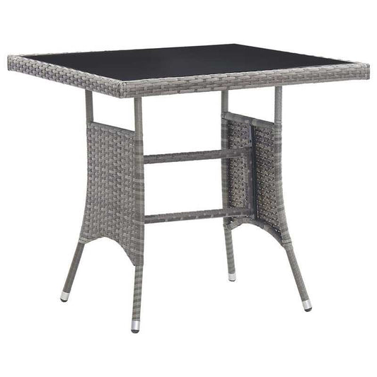 Buiten Eettafelset – Buitentafelset – Tuinset – Balkonset – Kampeertafel – Roestvrij Staal – Weerbestendig – Stevige Zuilbasis - Grijs