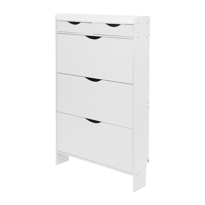 Schoenenkast – Schoenenrek – Schoenenopberger – Opbergkast – Schoenenmeubel – Modern Wit – MDF Materiaal – Flip-Laden Design – Ruimte voor 13+ Paar Schoenen – Muurbevestiging Mogelijk
