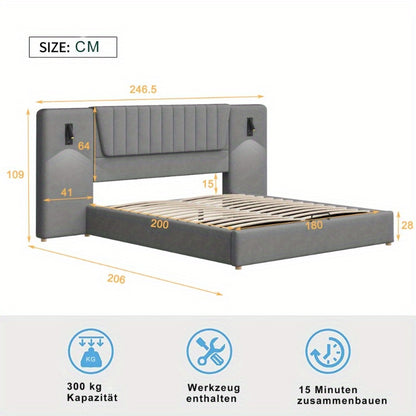 Uitschuifbare Slaapbank – Bedbank – Logeerbed – Sofa Bed – Slaapsofa – Stevig Massief Houten Frame – Inclusief Opbergruimte