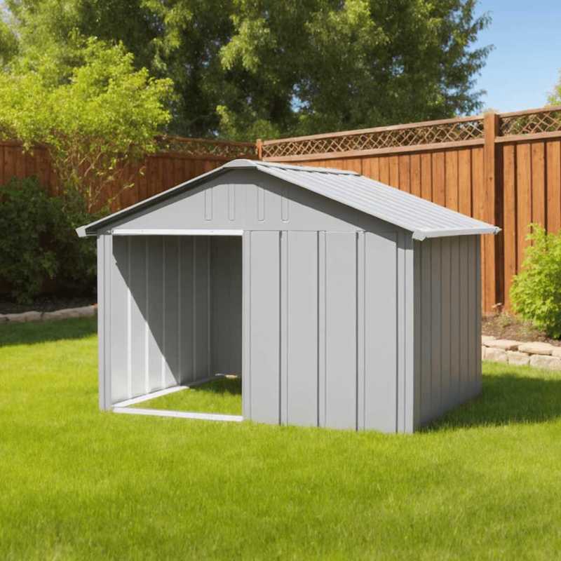 Hondenhok – Hondenhuis – Hondenkennel – Hondenkooi – Hondenverblijf – Verzinkt Staal – Weerbestendig – 116,5x103x81,5 cm – Grijs