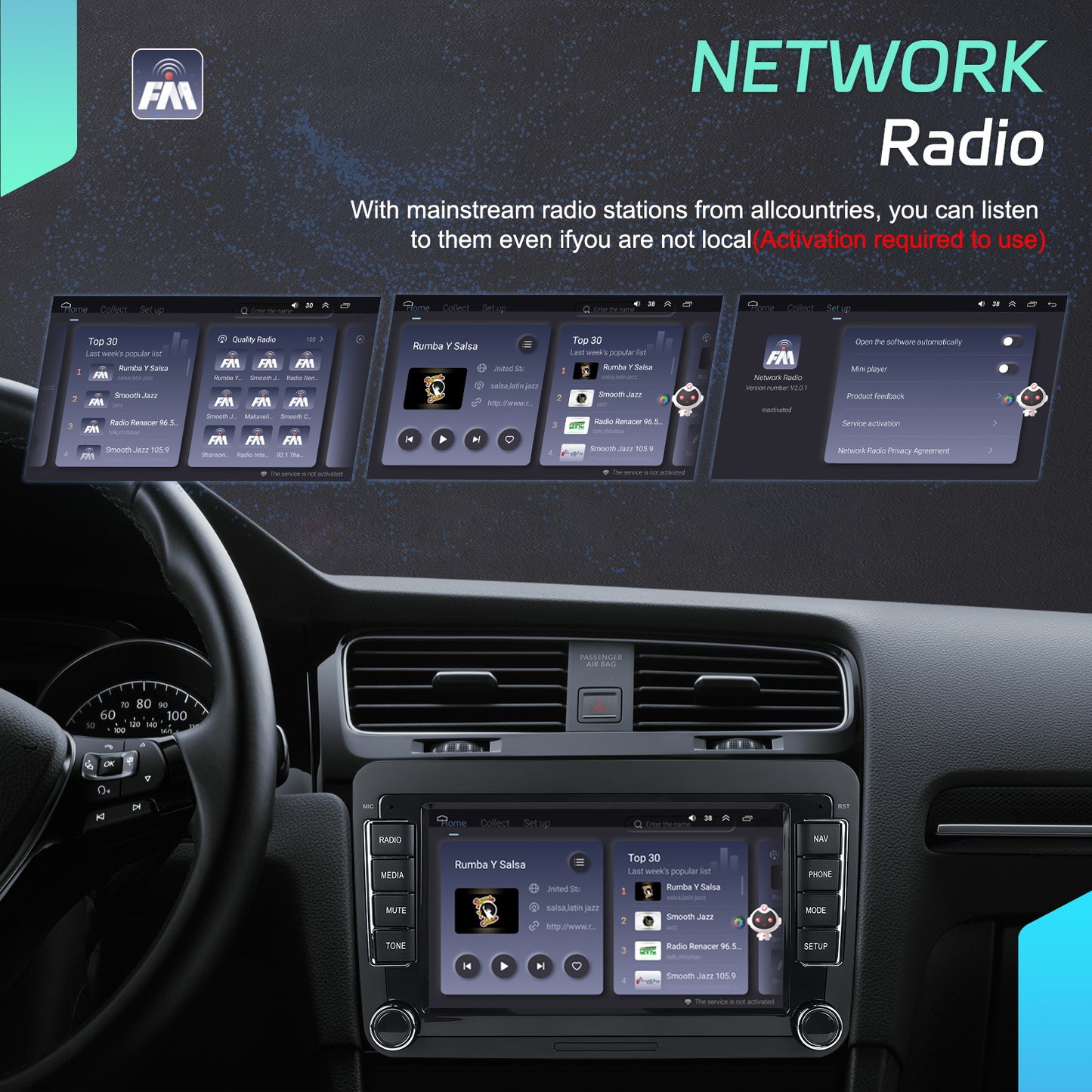 Autoradio – Car Stereo – Auto Radio – 1 DIN – 2 DIN – 7” Touchscreen – Android 15 – Qualcomm Octa-Core Processor – Draadloos CarPlay & Android Auto - QUORE