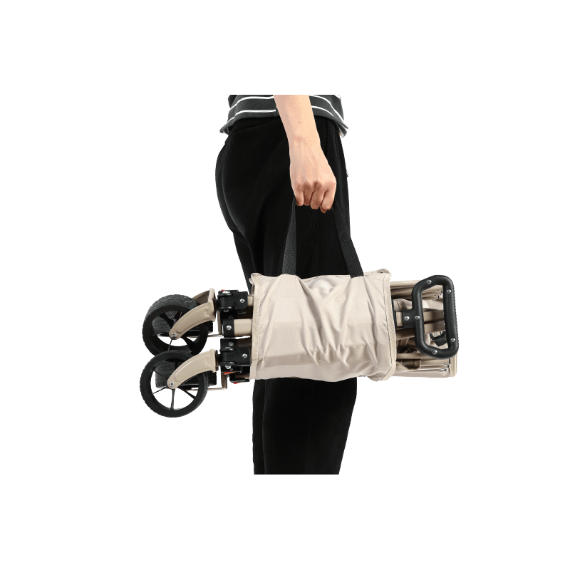 Vouwkar – Bolderwagen – Opvouwbare Kar – Transportwagen – Trolley – Stevig Stalen Frame – All Terrain Wielen – Beige Varianten