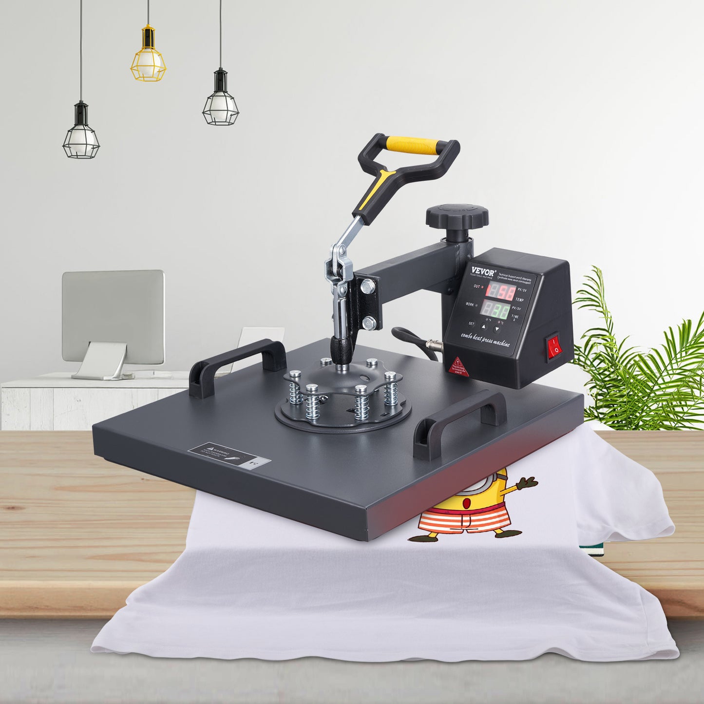 Warmtepers – Sublimatiepers – Transferpers – T-shirtpers – Pettenpers – 38x38 cm Platte Persplaat – Digitale Temperatuur- en Tijdregeling