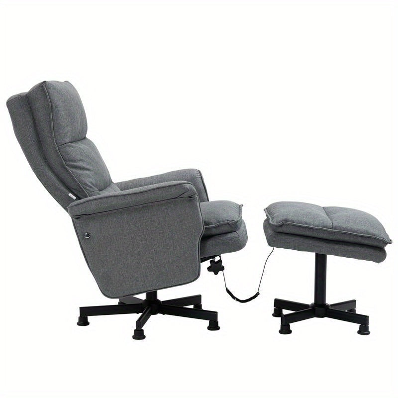 Bureaustoel – Massagestoel – Kantoorstoel – Ergonomische Stoel – Bureaustoel Met Voetensteun – 8-Posities Rugleuning – Handmatig Massage Systeem – Kunststof Frame – Zachte Gevulde Zitting