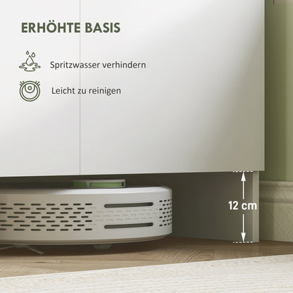 Witte Keukenkast – Opbergkast – Keukenkasten – Kast Met Deuren – Keukenkast Met Werkblad – 4 Kasten Met 6 Deuren – Stevig Spaanplaat Werkblad – 12 Soepele Scharnieren