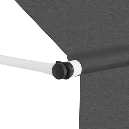 Markies Handbediend – Zonwering – Luifel – Zonnescherm – Terrasoverkapping – Antraciet – 350 cm Breed – Duurzaam Metalen Frame