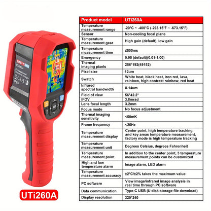 Warmtebeeldcamera – Warmtecamera – Infraroodcamera – Thermische Camera – Warmtebeeld Kijker – 256x192 Resolutie – Temperatuurbereik -20°C tot 550°C