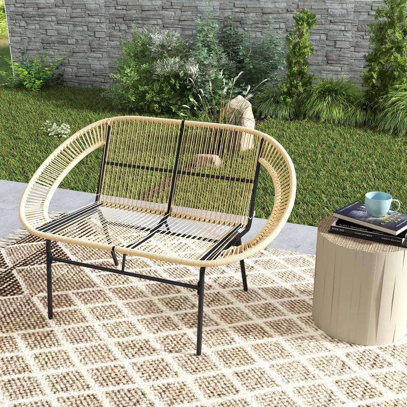 Tuinset – Buitenmeubelset – Bistrotafel Met Stoelen – Terrasmeubilair – Patio Set – Duurzaam Metalen Frame – Onderhoudsvriendelijk Kunststof Blad