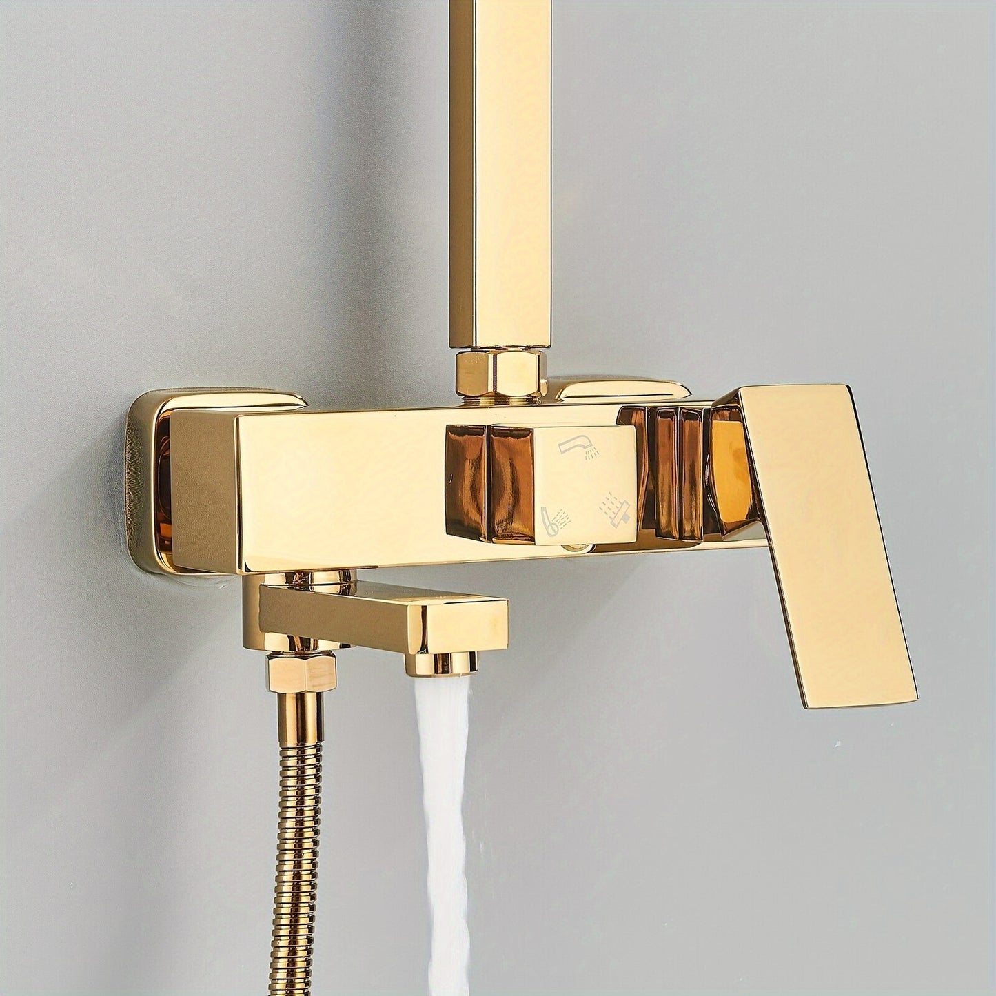 Douche Set – Douchekop – Regendouche – Handdouche – Badkraan – Gouden Afwerking – Messing Materiaal – 3 Functies