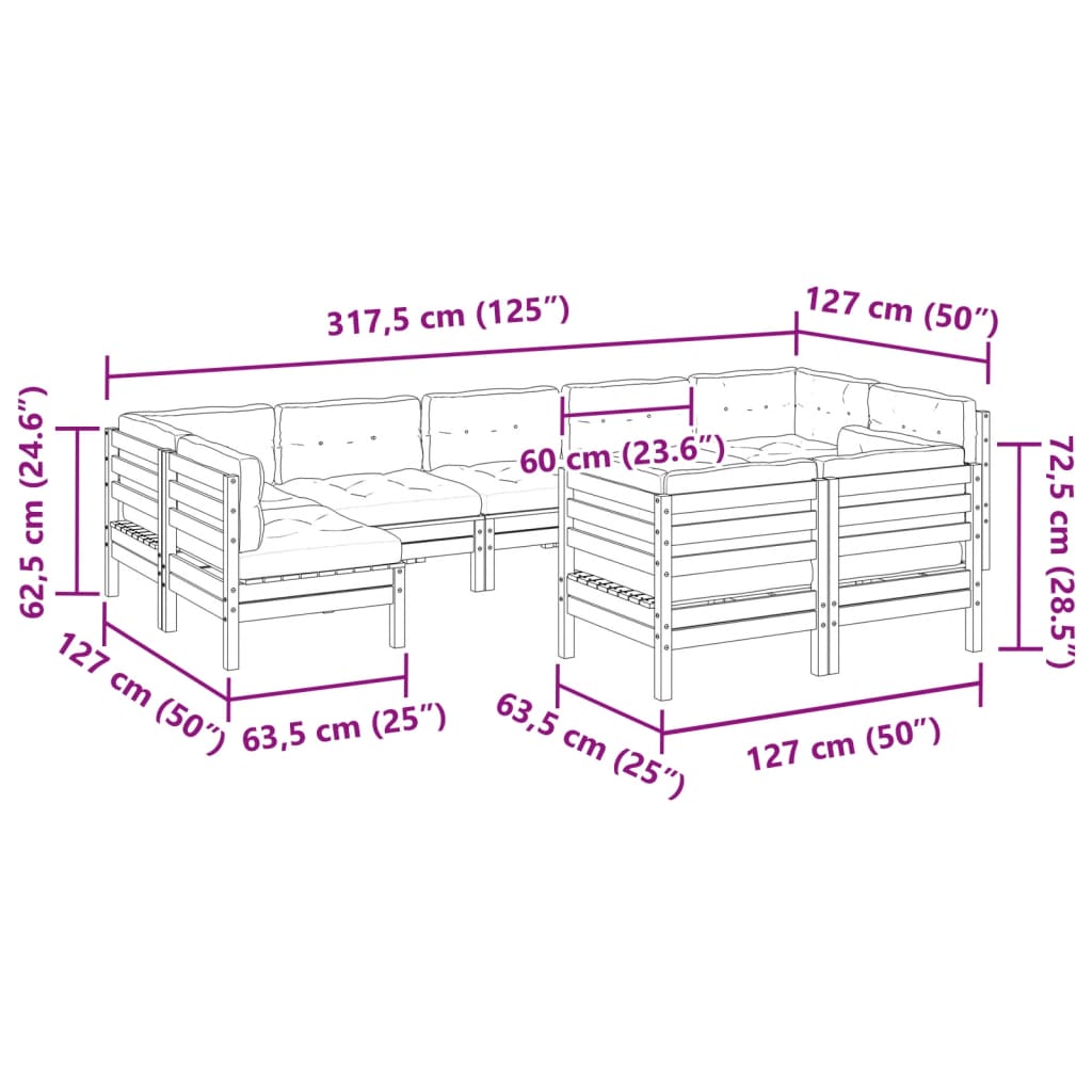 Loungeset – Loungesets – Tuinset – Tuinmeubelset – Zitgroep – Impregneerd Dennenhout – Modulair & Weerbestendig