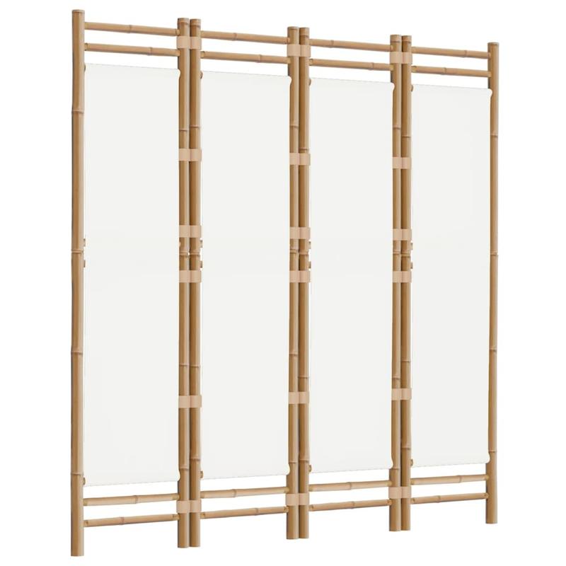 Paravent – Kamerscherm – Roomdivider – Scheidingswand – Privacy Scherm – Vouwbaar – Bamboe & Canvas – 160 cm Breed