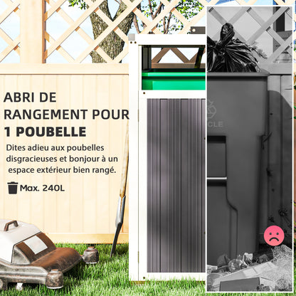 Afvalbak Opbergbox – Afvalcontainer Behuizing – Afvalcontainer Kast – Buitenafvalbak Opbergbox – Afvalbak Schuur – Voor 1x 240L Container – Gegalvaniseerd Staal – Weerbestendig Ontwerp