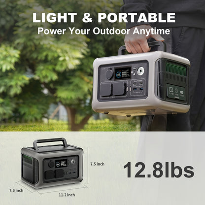 Draagbare Powerstation – Mobiele Accu – Outdoor Generator – Noodstroomvoorziening – Camping Accu – 299Wh LiFePO4 Batterij – 600W Vermogen met UPS Functie