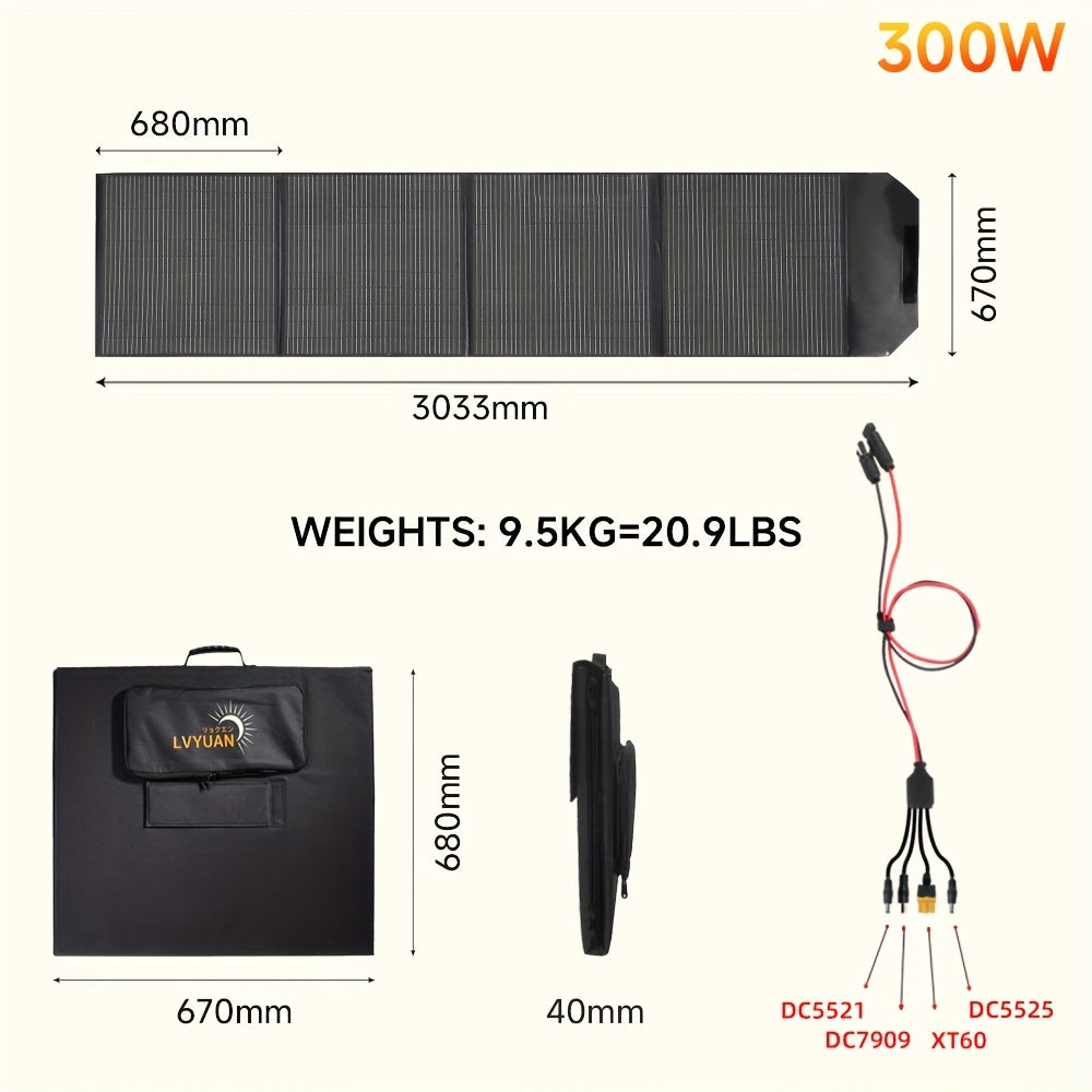 Portable Monocrystalline Silicon 120W/200W 36V Solar Panel By LVYUAN, Ultra-light And Foldable Solar Panel Kit With MC4 Connectors, Suitable For Power Stations, Efficient Solar Charger, Ideal For Camping And Off-grid RV, With