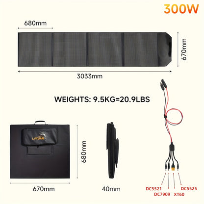 Portable Monocrystalline Silicon 120W/200W 36V Solar Panel By LVYUAN, Ultra-light And Foldable Solar Panel Kit With MC4 Connectors, Suitable For Power Stations, Efficient Solar Charger, Ideal For Camping And Off-grid RV, With
