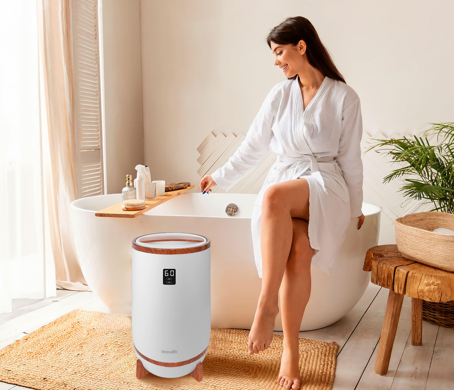 Handdoekwarmer – Handdoekverwarmer – Elektrische Handdoekdroger – Handdoekdroger – Warmtecabine – Timer 15-60 Minuten – Fragrancefunctie – Automatische Uitschakeling – Cherry Afwerking