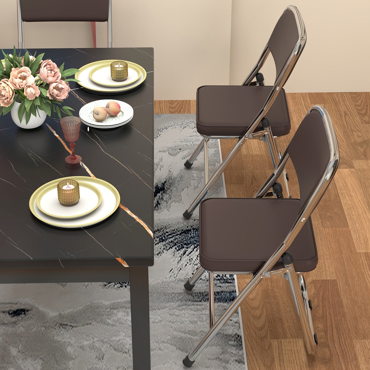PU Stoelen – Vergaderstoelen – Bureaustoelen – Kantinestoelen – Conferentiestoelen – Set Van 4 – Ergonomisch Comfort – Ruimtebesparend & Lichtgewicht