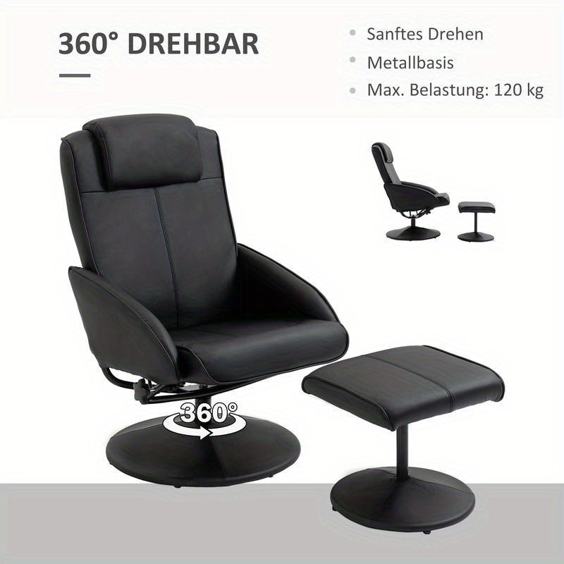 Ergonomic Recliner Chair with Footrest - Heavy-Duty Leisure Chair, Easy Assembly Living Room, Bedroom, Home Theater Seat - Sturdy Base for Hard Floors - Modern Minimalist Furniture for Reading, Watching TV, Napping - Space-Sa