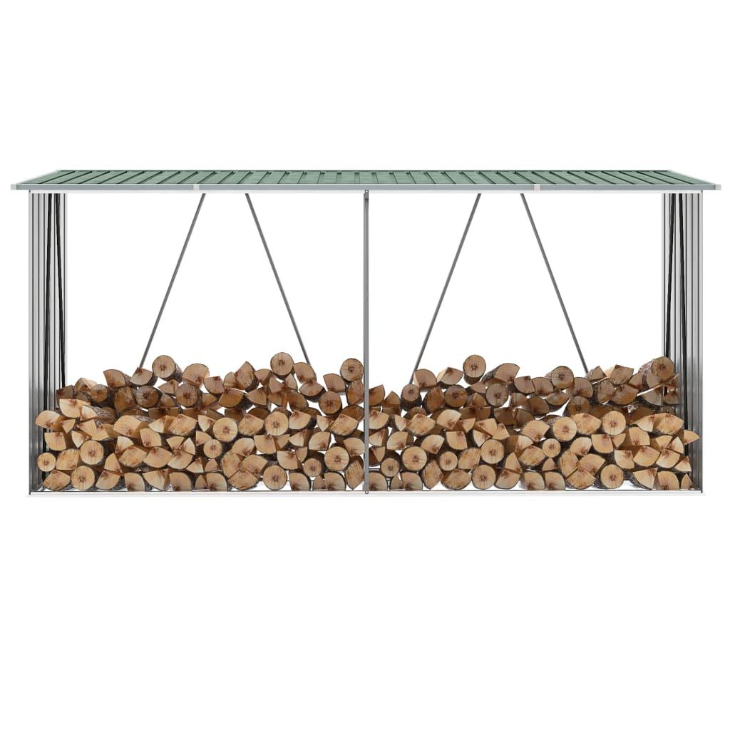 Houtopslag – Brandhoutrek – Haardhoutrek – Houtberging – Houtrek – Gegalvaniseerd Staal – 330x84x152 cm – Weerbestendig en Ventilerend