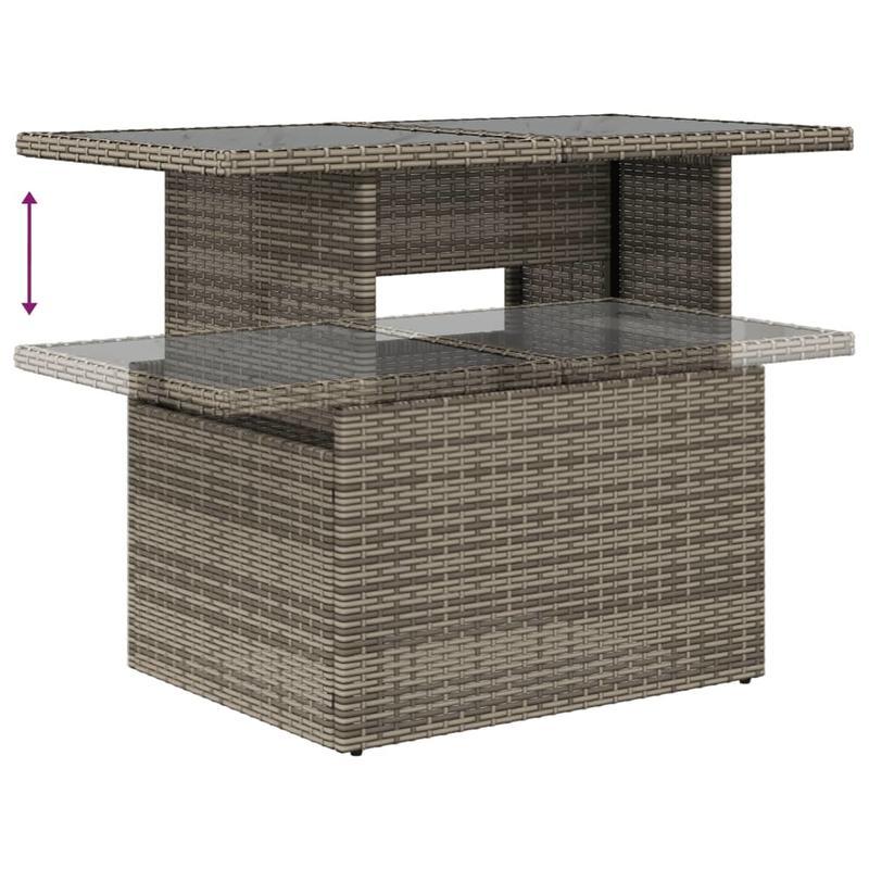 6-delige Loungeset – Tuinmeubelset – Lounge Set – Buitenmeubelen – Tuin sofa – Grijs – Weerbestendig Poly Rattan – Afneembare Wasbare Kussens