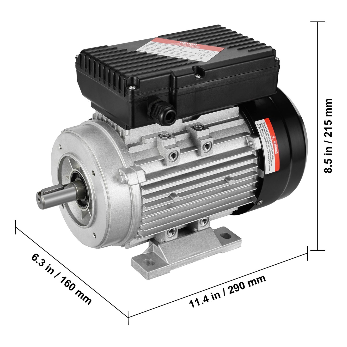 Elektrische Motor – Elektromotor – AC Motor – Industrie Motor – 0,75 kW Motor – 1400 RPM – Roestbestendige Stalen Behuizing – Omkeerbare Draairichting