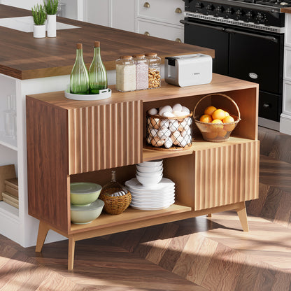 Sidetable – Consoletafel – Wandtafel – Haltafel – Bijzettafel – Industrieel Design – Soft-Close Deuren – Stabiele Metalen Poten – Houtlook – Kabelmanagement – 100 cm Breed