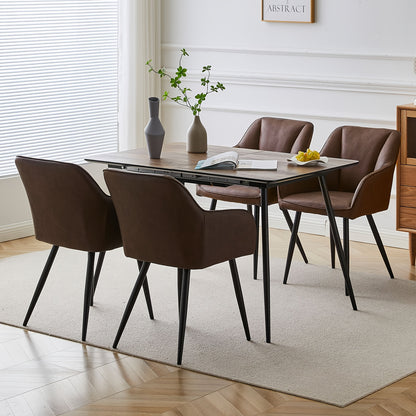 Eetkamerstoel – Stoel – Kuipstoel – Dinerstoel – Armstoel – Kunstleer – Memory Foam Zitkussen – Metalen Frame
