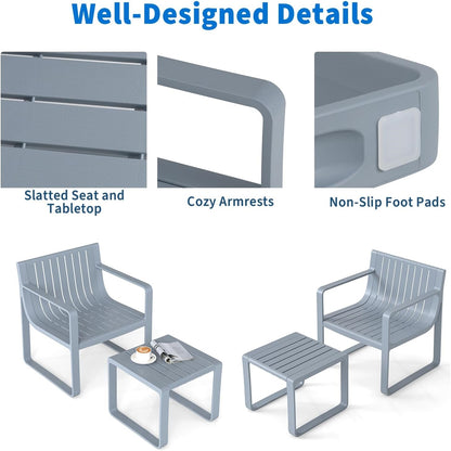 Tuinset 2-delig – Tuinstoelen – Tuinmeubelset – Buitenmeubels – Tuinbank – Weerbestendig PP-plastic – Ergonomische Stoelen met Armleuning