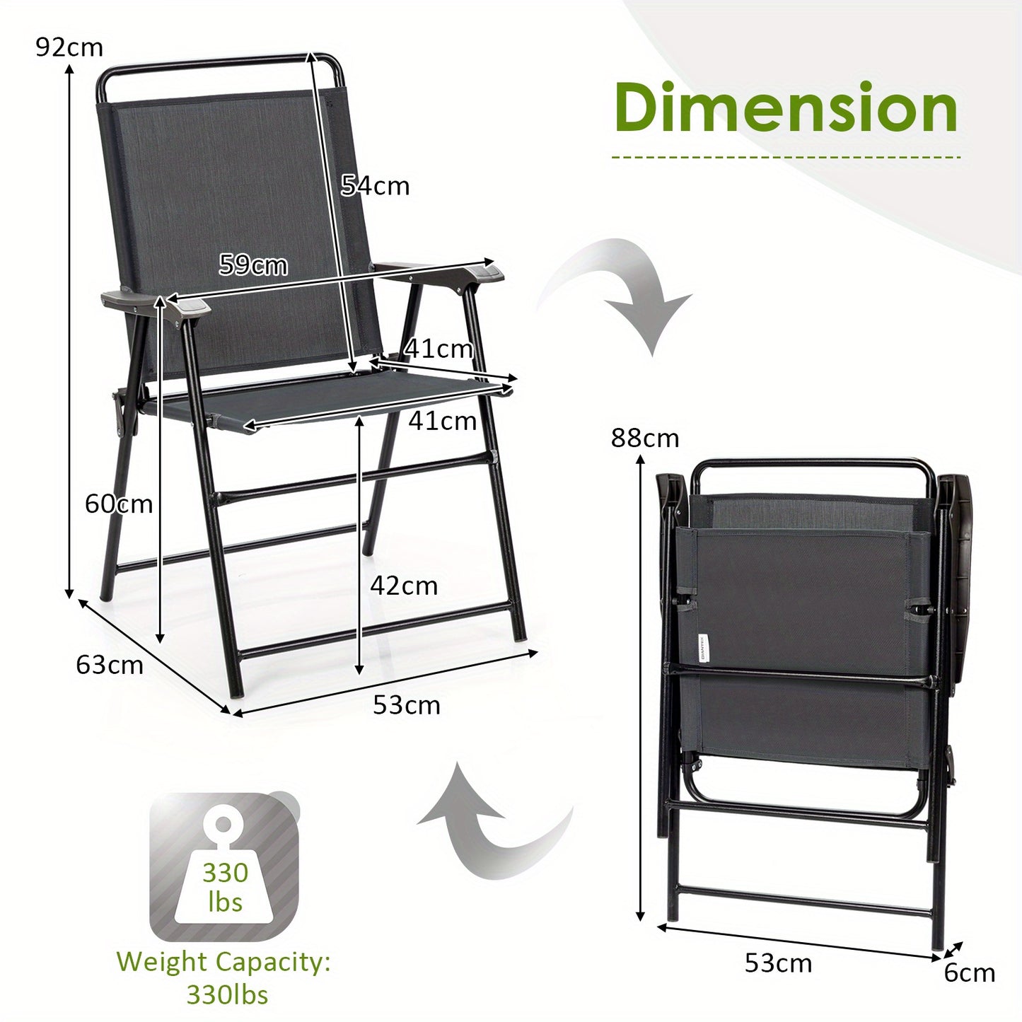 Opvouwbare Tuinstoelen – Klapstoelen – Balkonstoelen – Tuinmeubilair – Lichtgewicht – Stalen Frame – Weerbestendig