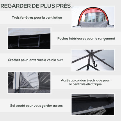 2-3 Persoons Tent – Kampeertent – Vouwtent – Outdoor Tent – Vissertent – Ruim & Lichtgewicht – Ventilerende Ramen – Grijs