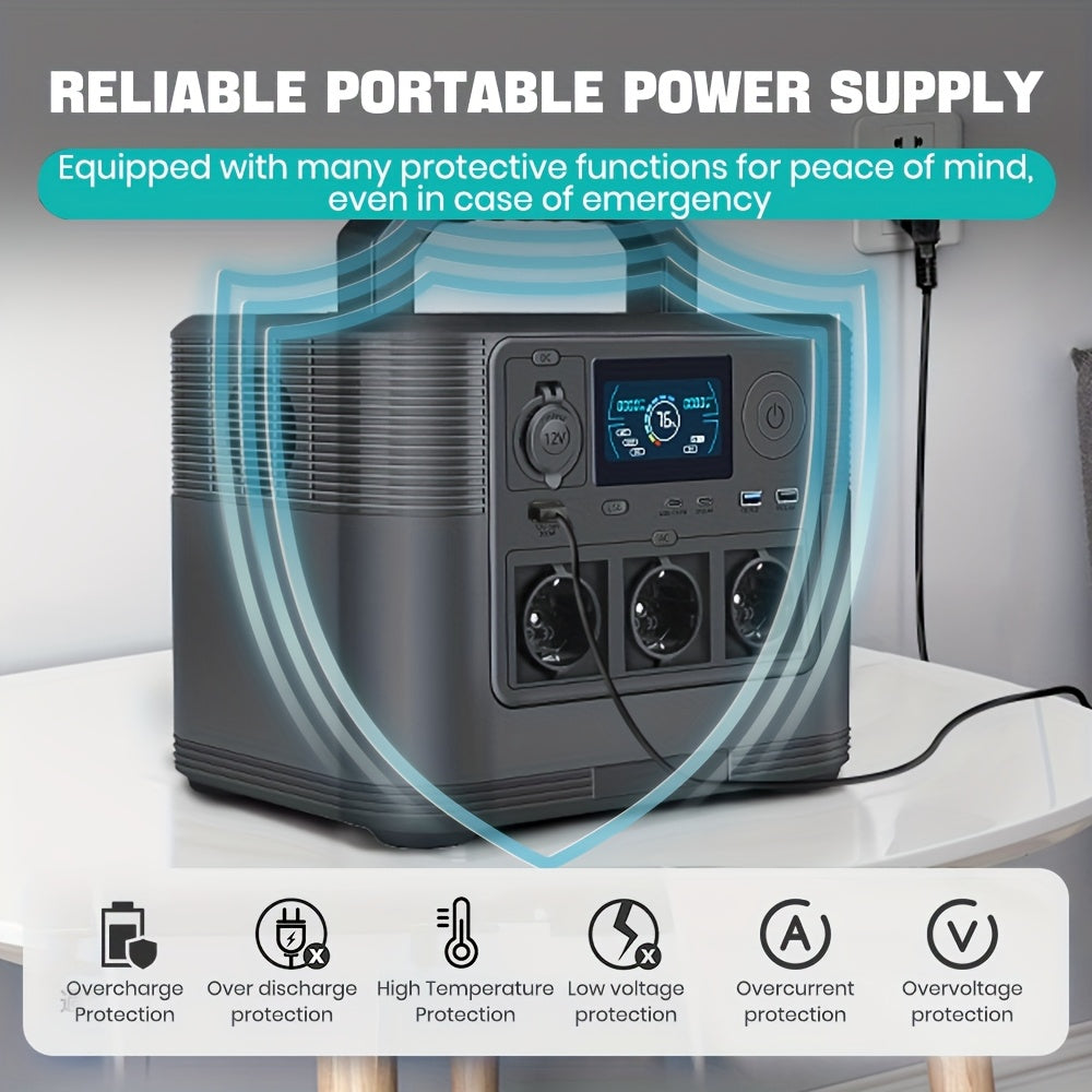 Draagbare Energiecentrale – Powerbank – Mobiele Stroomvoorziening – Energiebron – Camping Accu – 1200W Continu Vermogen – 1008Wh Capaciteit - QUORE